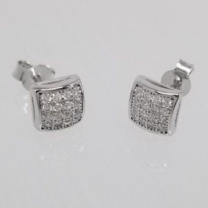 Sterling Silver Square Stud Earrings 7x7mm